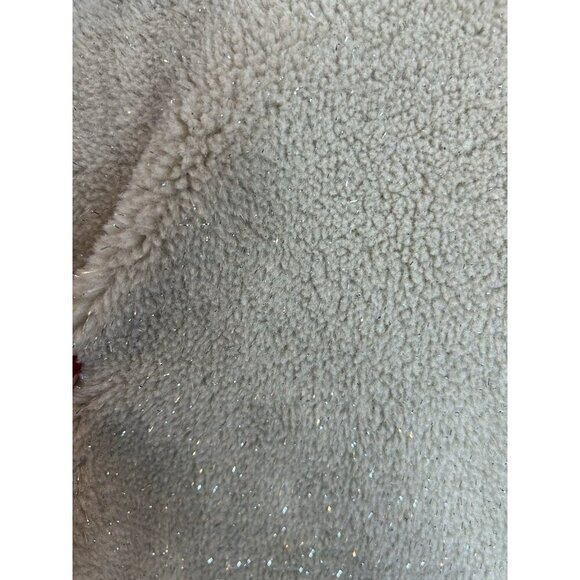 BCBG ladies Faux Fur Teddy Coat Cream SZ M NWT Warm Heavy Metallic - Picture 8 of 12